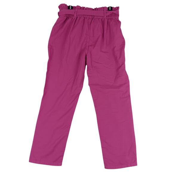 Lauren Conrad Paperbag Pants Womens Large Hot Pink Belted High Waist Lyocell - Picture 3 of 15